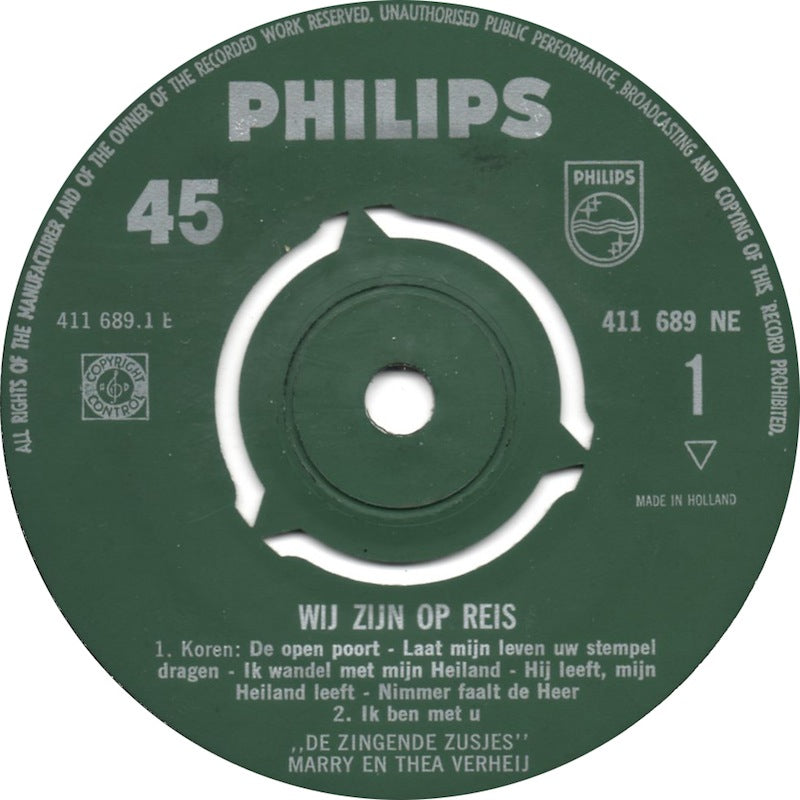 Zingende Zusjes Marry En Thea Verhey - Wij Zijn Op Reis 15375 Vinyl Singles EP