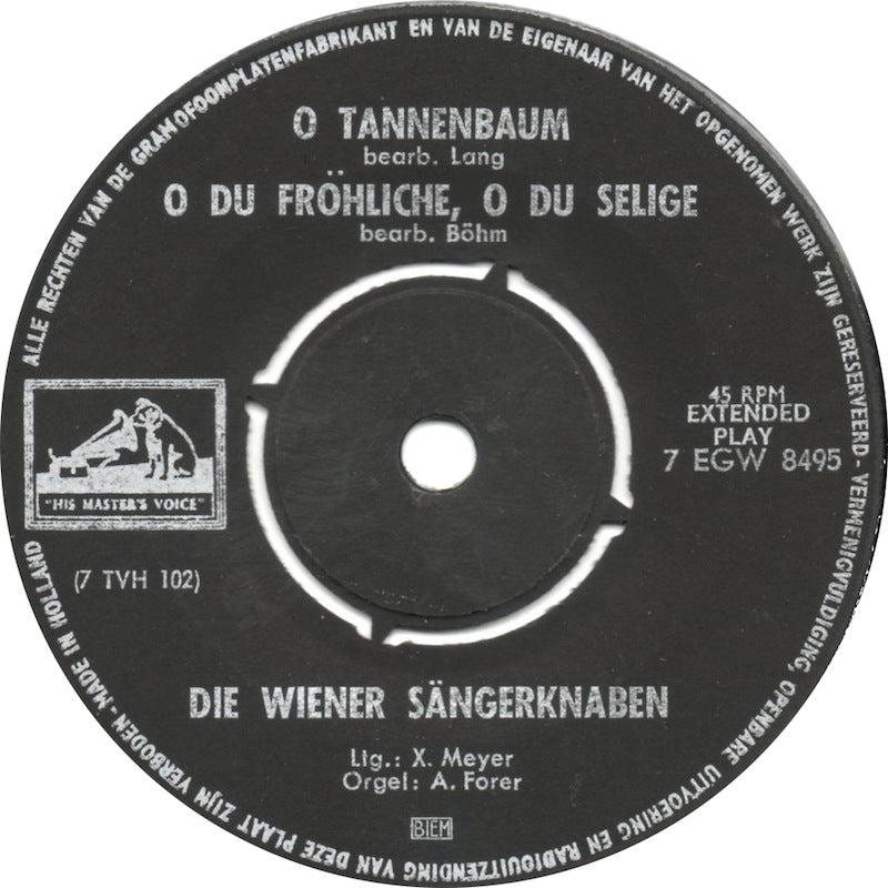 Wiener Sangerknaben - Singen Weihnachtslieder Deel * Vinyl Singles EP Vinyl Very Good (VG) <br> Hoes Good Plus (G+)
