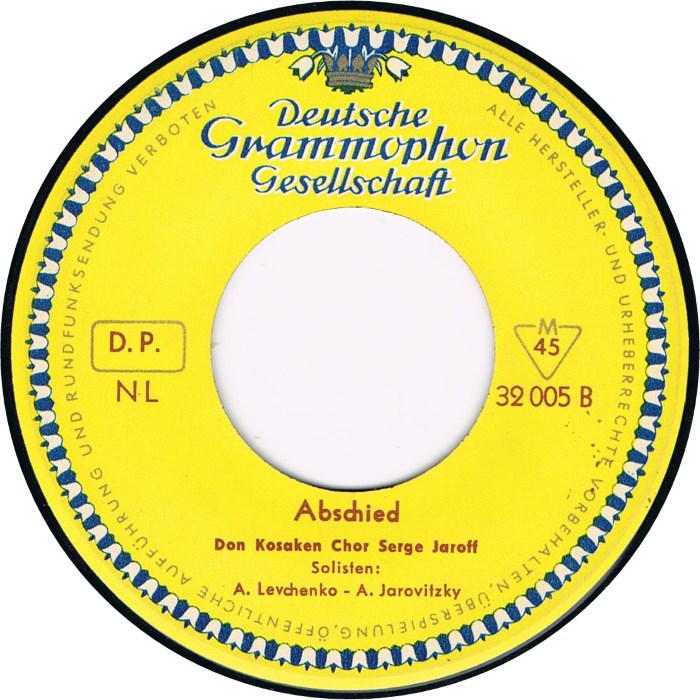 Don Kosaken Chor Serge Jaroff - Wolgaschlepper Vinyl Singles Vinyl Very Good (VG) <br> Hoes Good Plus (G+)