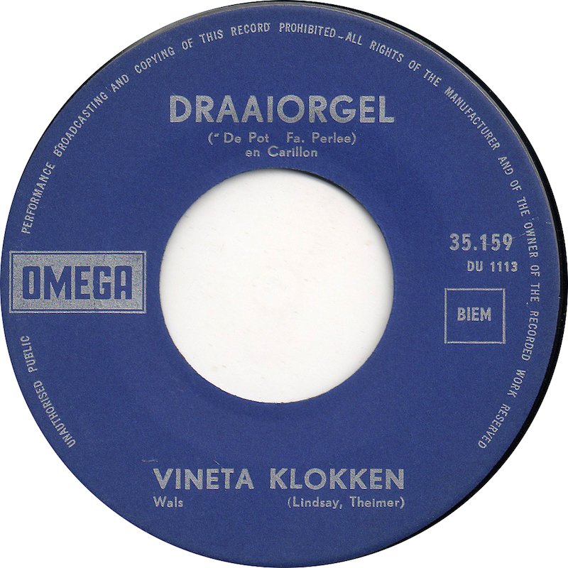 Draaiorgel De Pot - Vineta Klokken Vinyl Singles