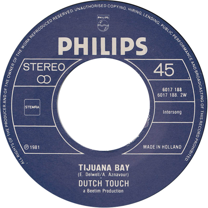 Dutch Touch - Paradis A Paris Vinyl Singles Vinyl Very Good (VG) <br> Hoes Good Plus (G+)