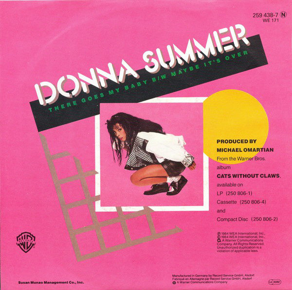 Donna Summer - There Goes My Baby Vinyl Singles Vinyl Very Good (VG) <br> Hoes Good Plus (G+)