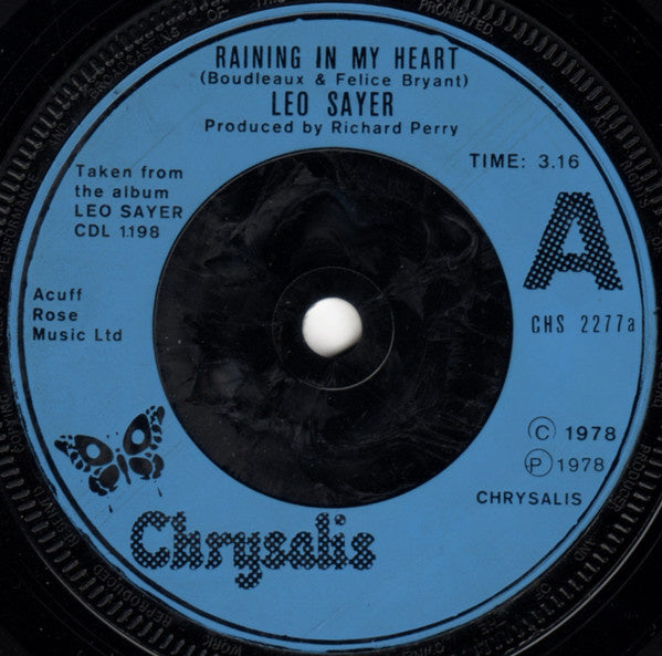 Leo Sayer - Raining In My Heart Vinyl Singles