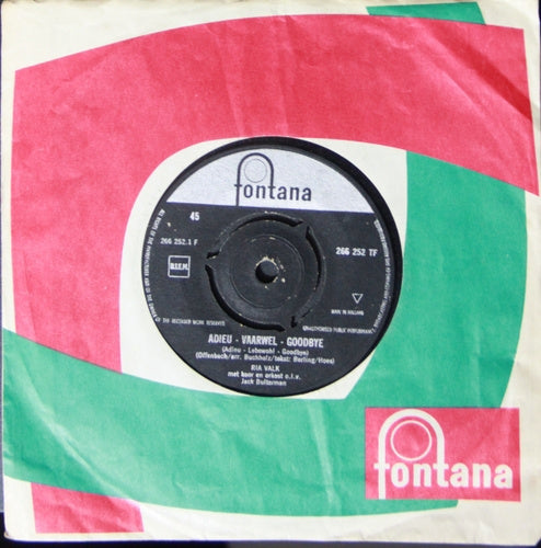 Ria Valk - Adieu-Vaarwel-Goodbye Vinyl Singles Vinyl Very Good (VG) <br> Hoes Generic
