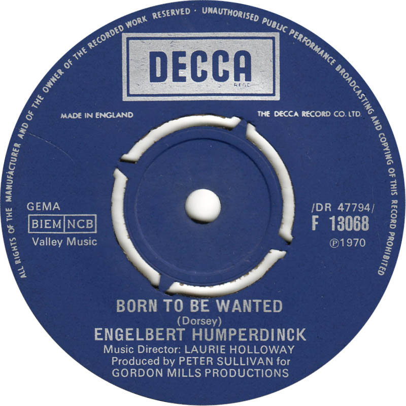 Engelbert Humperdinck - Sweetheart Vinyl Singles Vinyl Very Good (VG) <br> Hoes Good Plus (G+)