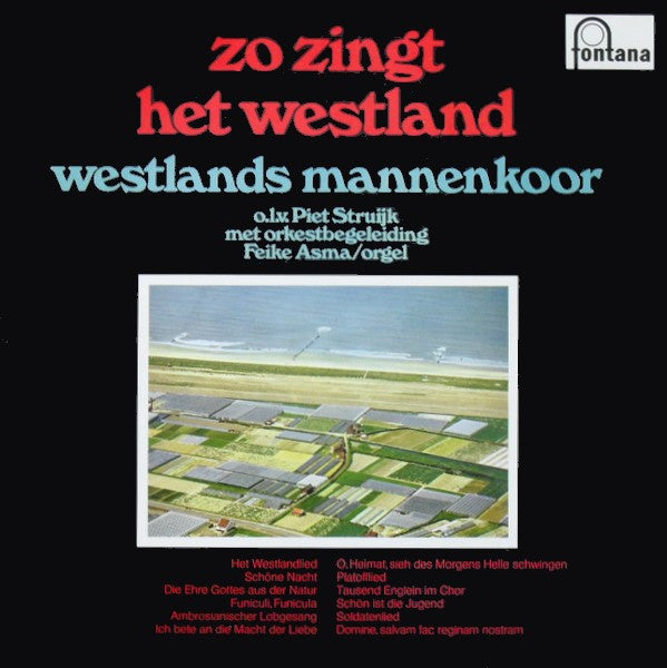 Westlands Mannenkoor - Zo Zingt Het Westland (LP) Vinyl LP Vinyl Very Good (VG) <br> Hoes Good Plus (G+)