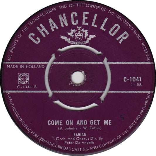 Fabian - Got The Feeling Vinyl Singles Media: VG+ / Sleeve: G+ "VINYLSINGLES.NL"