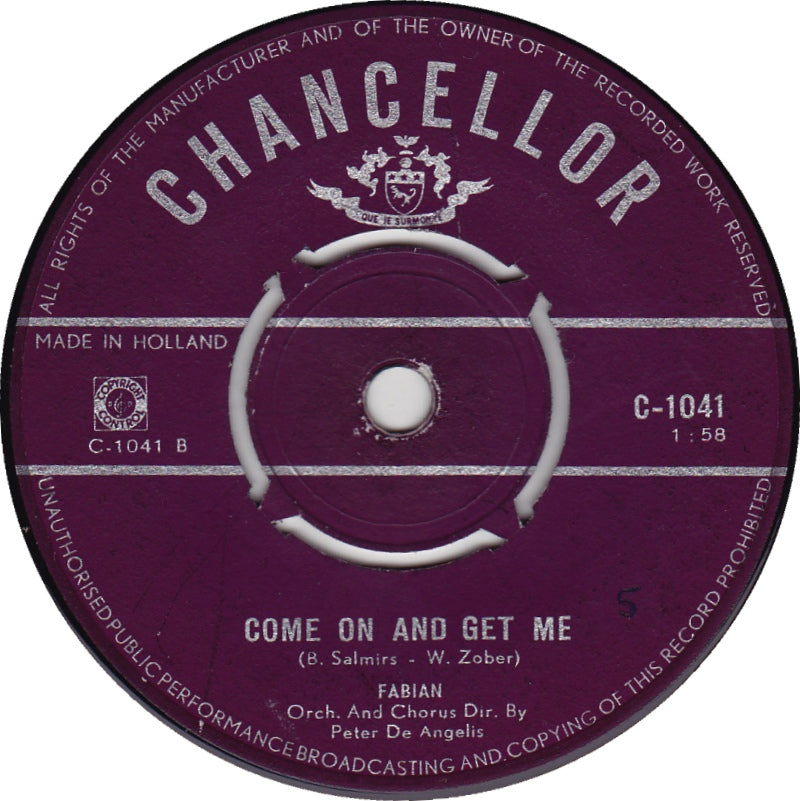 Fabian - Got The Feeling Vinyl Singles Vinyl (VG) <br> Hoes (G+)