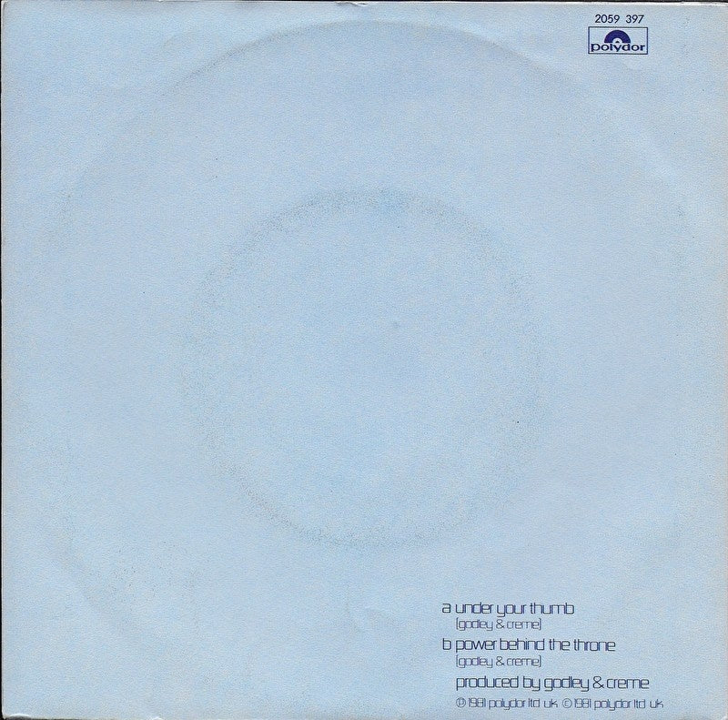 Goodley & Creme - Under Your Thumb 25301 Vinyl Singles Vinyl Very Good (VG) <br> Hoes Good Plus (G+)