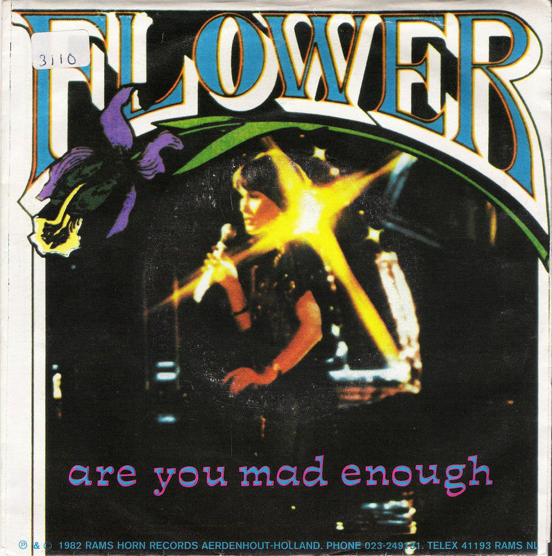 Flower - Are You Mad Enough Vinyl Singles Vinyl Very Good (VG) <br> Hoes Good Plus (G+)
