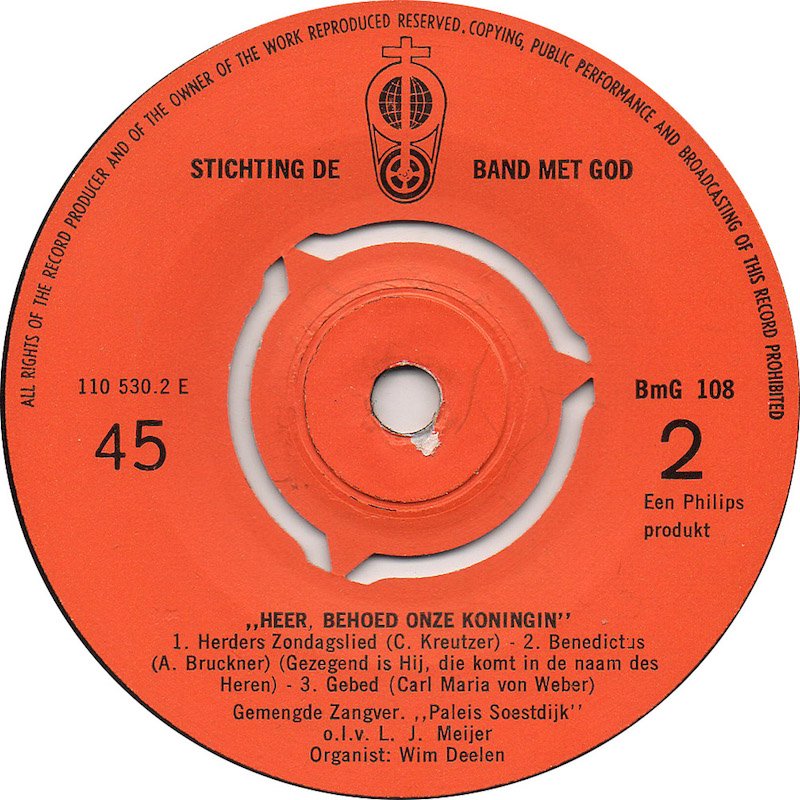 Gemengde Zangver. "Paleis Soestdijk" - Heer Behoed Onze Koningin Vinyl Singles Vinyl Very Good (VG) <br> Hoes Good Plus (G+)