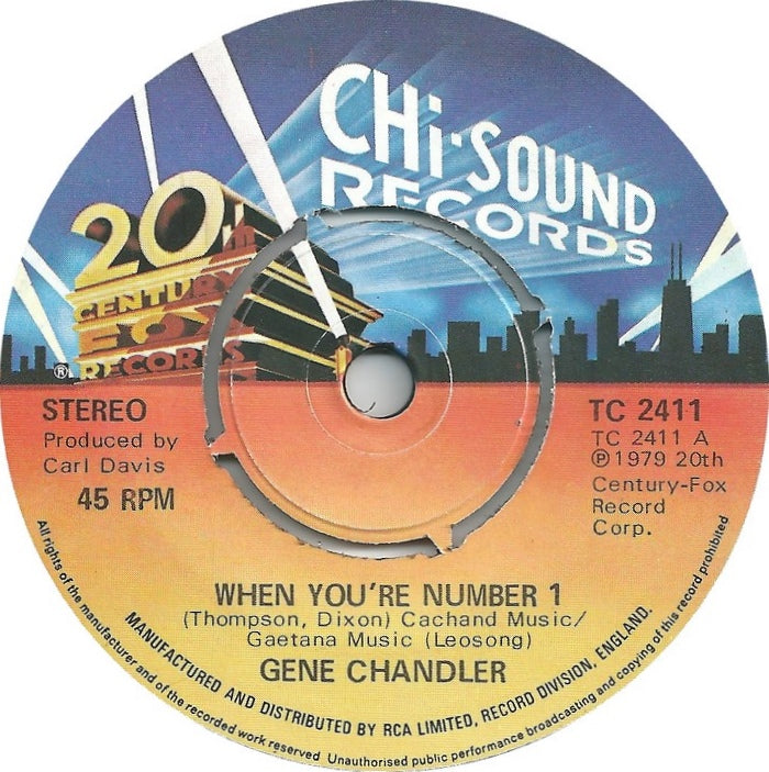 Gene Chandler - When You're Nummber * Vinyl Singles Vinyl Very Good (VG) <br> Hoes Good Plus (G+)