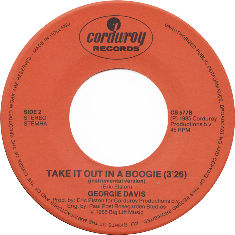 Georgie Davis - Take It Out In A Boogie Vinyl Singles