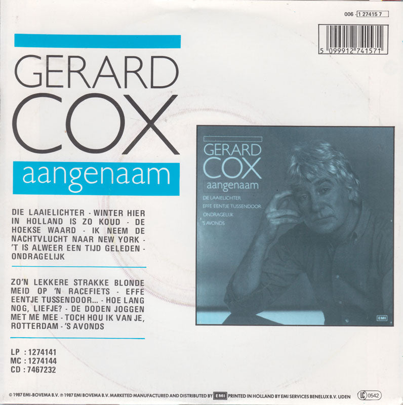 Gerard Cox - Effe Eentje Tussendoor Vinyl Singles Vinyl Very Good (VG) <br> Hoes Good Plus (G+)