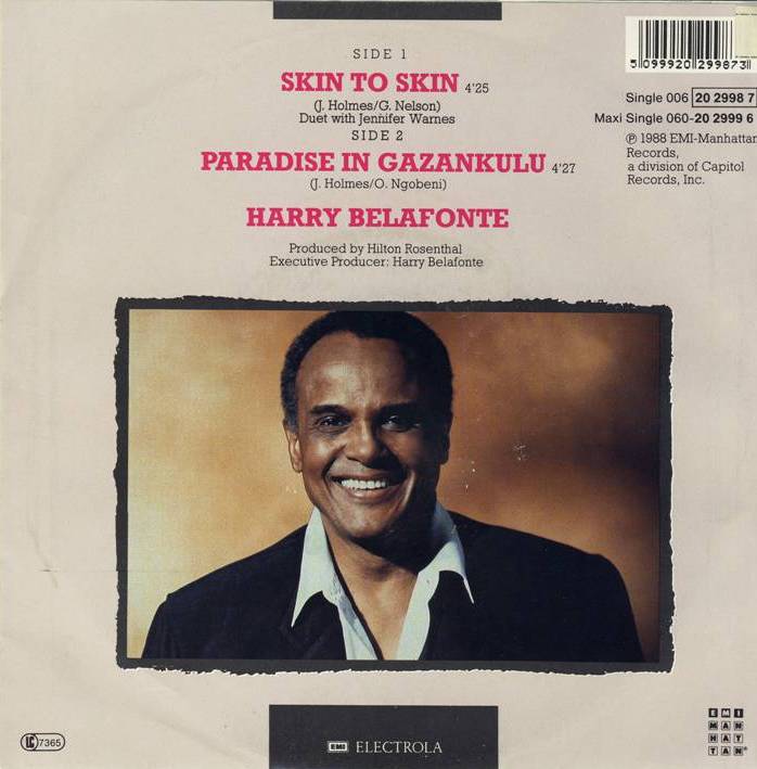 Harry Belafonte - Skin To Skin 34464 Vinyl Singles Vinyl Very Good (VG) <br> Hoes Good Plus (G+)