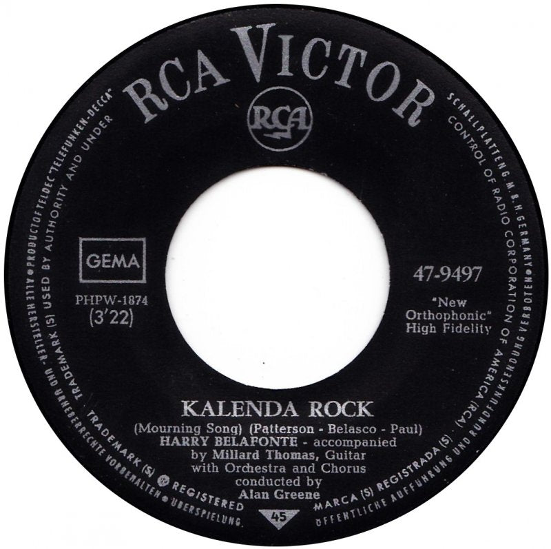 Harry Belafonte - Kalenda Rock Vinyl Singles