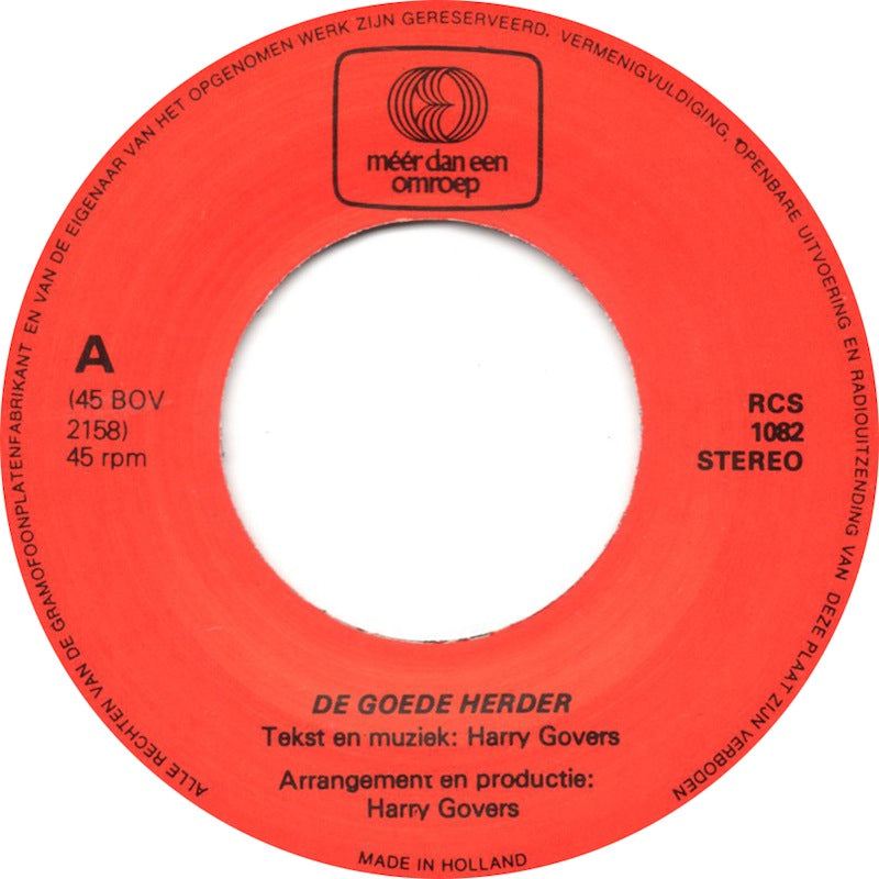 Harry & Marijke Govers En Het Tienerkoor Uit Ridderkerk - De Goede Herder Vinyl Singles