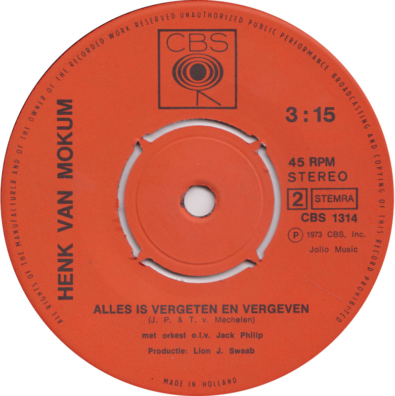 Henk Van Mokum - Geloof Jij Nog In Al Die Mensen Vinyl Singles