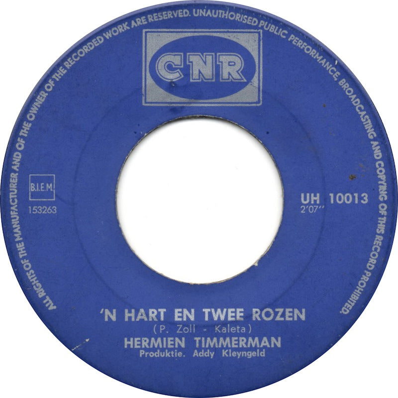 Hermien Timmerman - 'N Hart En Twee Rozen 41719 Vinyl Singles Vinyl Very Good (VG) <br> Hoes Good Plus (G+)