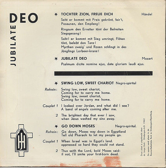 Hervormd Kerkkoor Driebergen, Stichts Mannenkoor - Tochter Zion, Freue Dich Vinyl Singles EP Vinyl Zeer Goed / Hoesje Goed "VINYLSINGLES.NL"