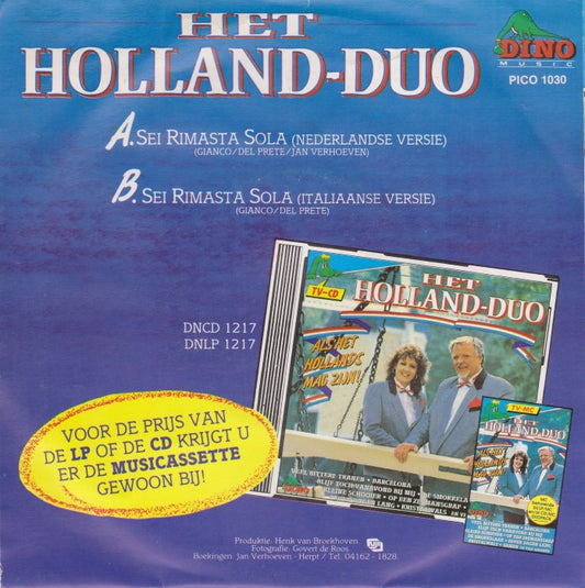 Holland Duo - Sei Rimasta Sola 37291 Vinyl Singles Vinyl Zeer Goed / Hoesje Goed "VINYLSINGLES.NL"