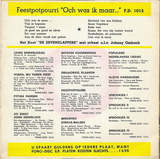 Koor Zevenklappers de met Orkest - Feestpotpourri 13857