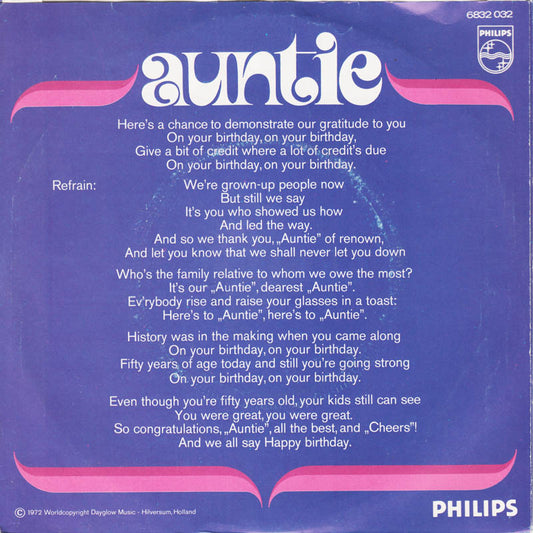 Hildegard Knef & Enrico Macias & More - Auntie 33652 Vinyl Singles Vinyl Zeer Goed / Hoesje Goed "VINYLSINGLES.NL"