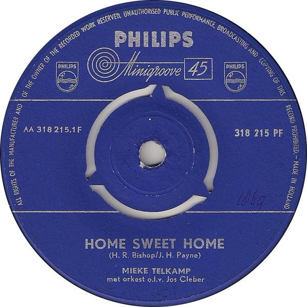 Mieke Telkamp - Home Sweet Home Vinyl Singles Vinyl Very Good (VG) <br> Hoes Good Plus (G+)