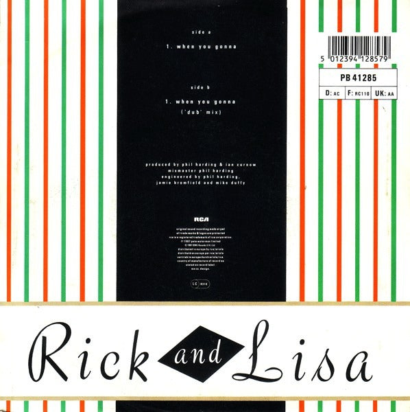 Rick And Lisa - When You Gonna Vinyl Singles Vinyl Very Good (VG) <br> Hoes Good Plus (G+)