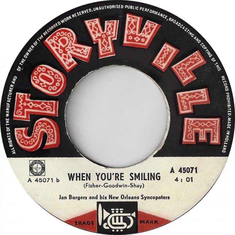 Jan Burgers And His The New Orleans Syncopaters - Lalaika Vinyl Singles Vinyl (VG) <br> Hoes (G+)