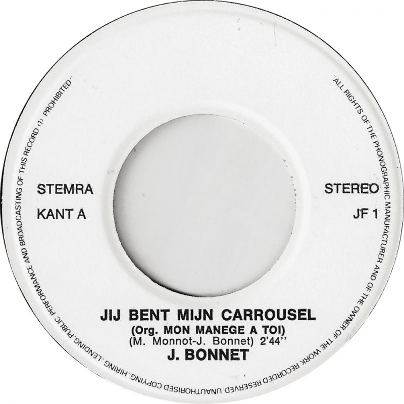 Jeffry Bonnet - Jij Bent Mijn Carrousel Vinyl Singles