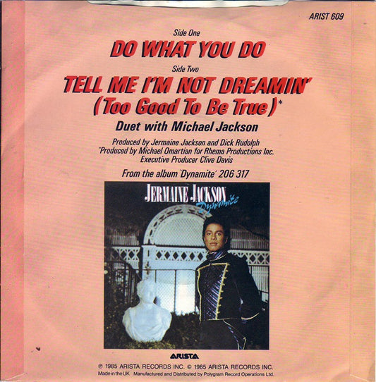 Jermaine Jackson - Do What You Do Vinyl Singles Media: VG+ / Sleeve: G+ "VINYLSINGLES.NL"