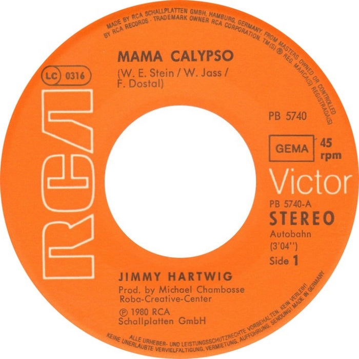 Jimmy Hartwig - Mama Calypso Vinyl Singles