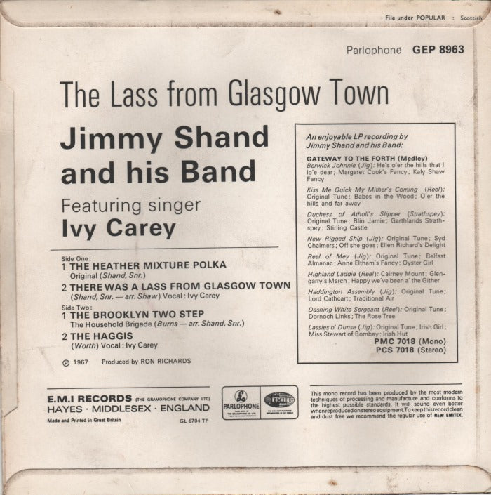 Jimmy Shand And His Band - The Heather Mixture Polka Vinyl Singles EP Vinyl Very Good (VG) <br> Hoes Good Plus (G+)