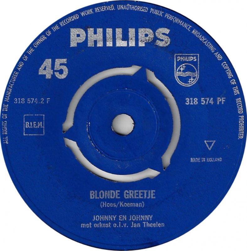 Johnny Hoes - Op Zee Vinyl Singles Vinyl (VG) <br> Hoes (G+)