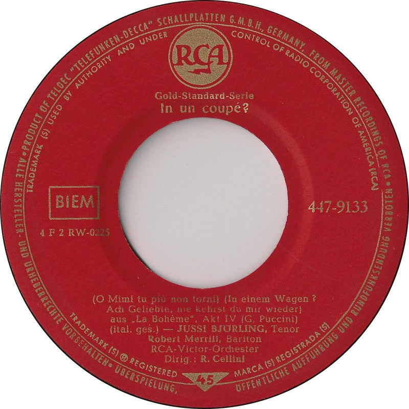 Jussi Bjorling Met Robert Merrill - In Un Coupe 29530 Vinyl Singles