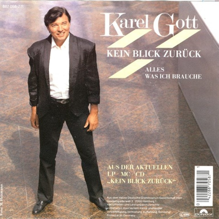 Karel Gott - Kein Blick Zurück Vinyl Singles Vinyl Very Good (VG) <br> Hoes Good Plus (G+)
