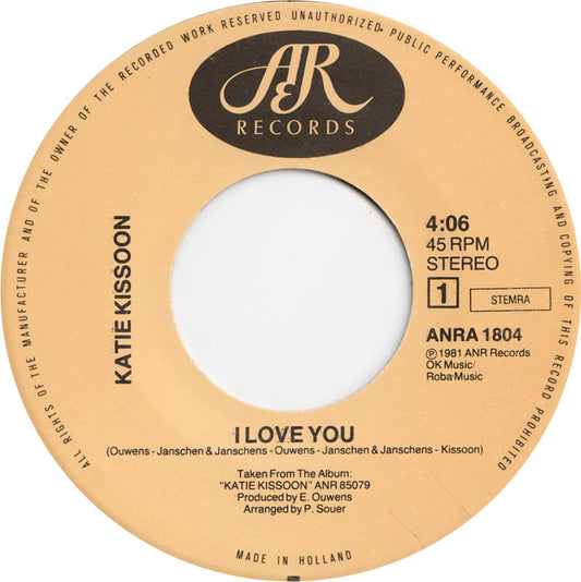Katie Kissoon - I Love You Vinyl Singles Media VG+ \ Sleeve G+