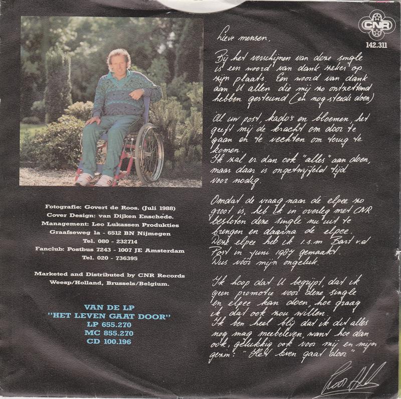 Koos Alberts - Eenmaal Kom Jij Terug Vinyl Singles Vinyl Very Good (VG) <br> Hoes Good Plus (G+)