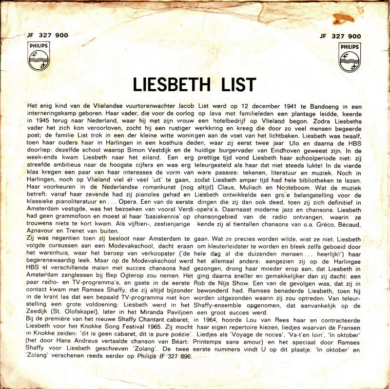 Liesbeth List - Va-t'en Loin Vinyl Singles Vinyl Very Good (VG) <br> Hoes Good Plus (G+)