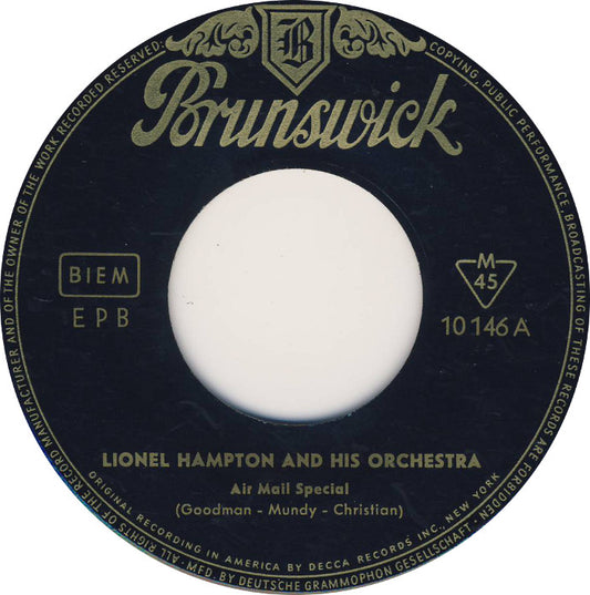 Lionel Hampton - Air Mail Special Vinyl Singles EP Vinyl Zeer Goed / Hoesje Goed "VINYLSINGLES.NL"