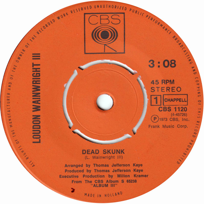 Loudon Wainwright III - Dead Skunk Vinyl Singles
