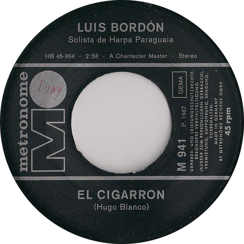 Luis Bordón - El Cigarron Vinyl Singles