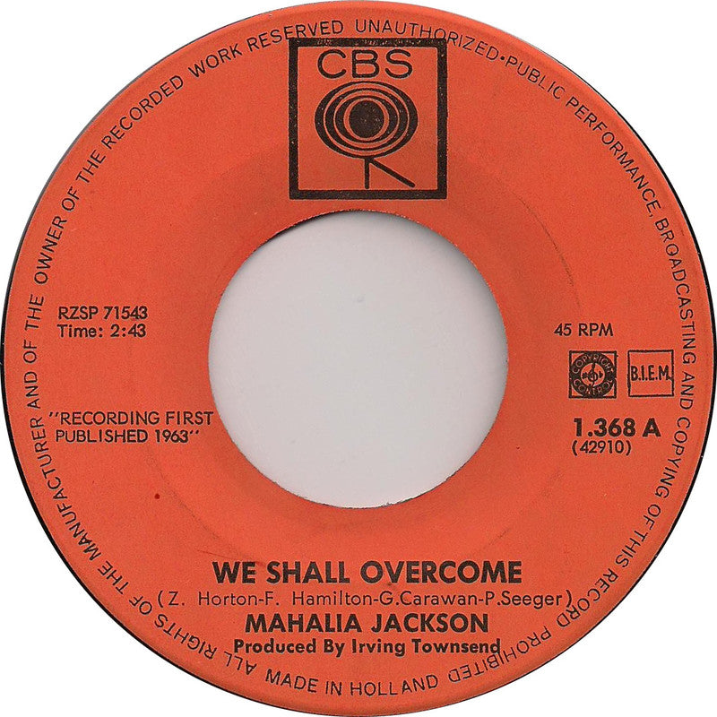 Mahalia Jackson - We Shall Overcome Vinyl Singles