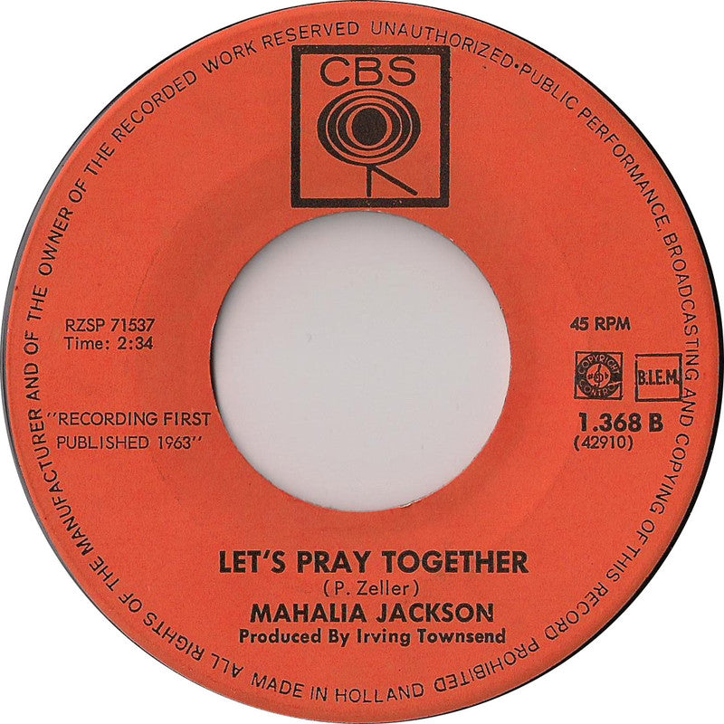 Mahalia Jackson - We Shall Overcome Vinyl Singles Vinyl (VG) <br> Hoes Generic