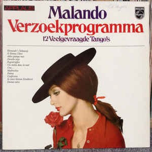 Malando En Zijn Tango Orkest - Malando Verzoekprogramma - 12 Veelgevraagde Tango's (LP) Vinyl LP Vinyl Very Good (VG) <br> Hoes Good Plus (G+)