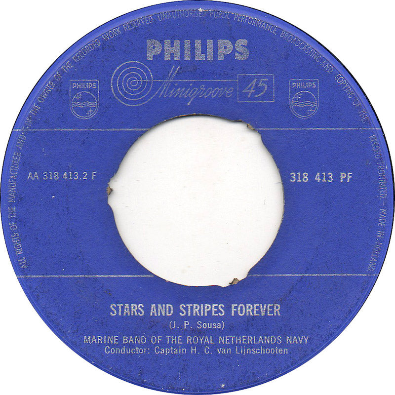 Marine Band Of The Royal Netherlands Navy - King Cotton Vinyl Singles Vinyl Very Good (VG) <br> Hoes Good Plus (G+)