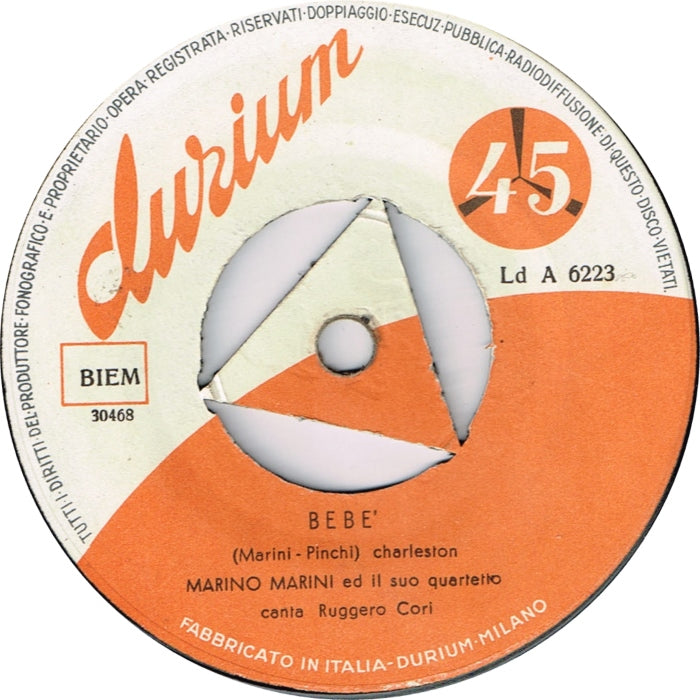 Marino Marini Ed Il Suo Quartetto - Nel Blu Dipinto Di Blu Vinyl Singles Vinyl (VG) <br> Hoes (G+)