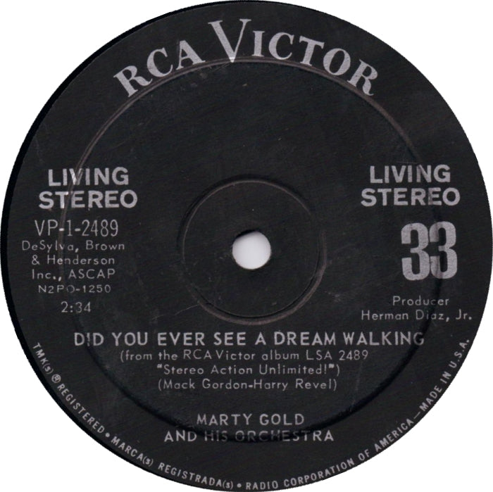 Marty Gold And His Orchestra - Did You Ever See A Dream Walking Vinyl Singles