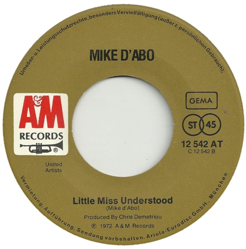 Mike D'Abo - Belinda Vinyl Singles Vinyl (VG) <br> Hoes (G+)